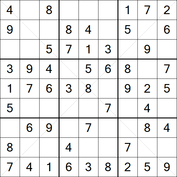 Sudoku X - Einfach