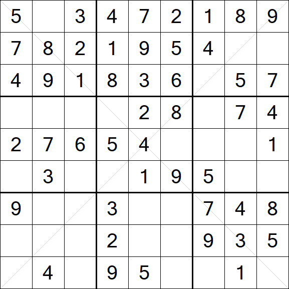 Sudoku X - Easy