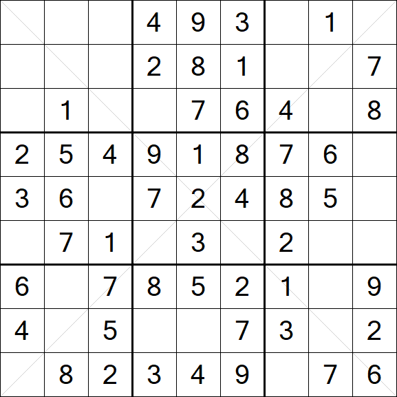 Sudoku X - Fácil