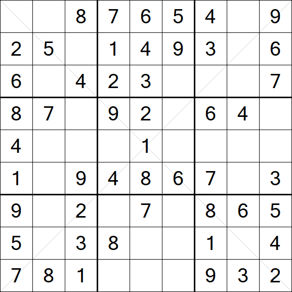 Sudoku X - Easy