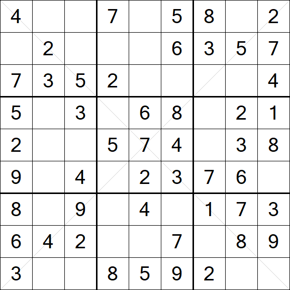 Sudoku X - Easy