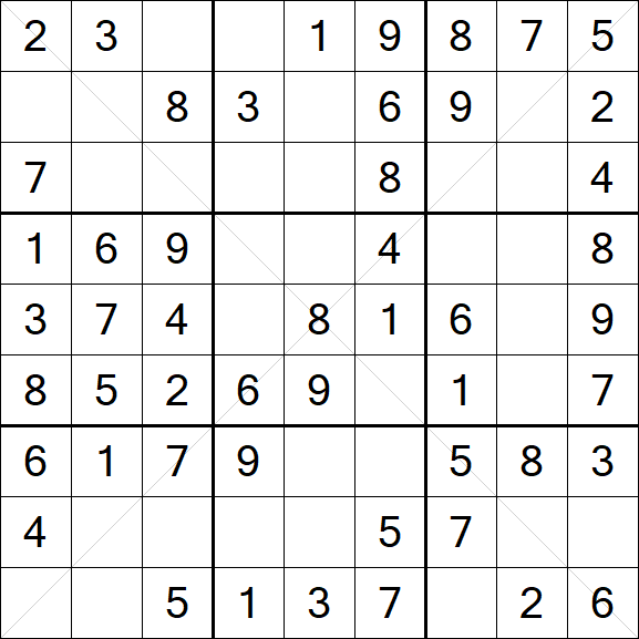Sudoku X - Easy