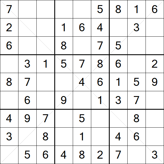 Sudoku X - Easy