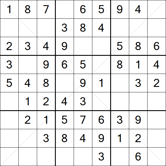 Sudoku X - Easy