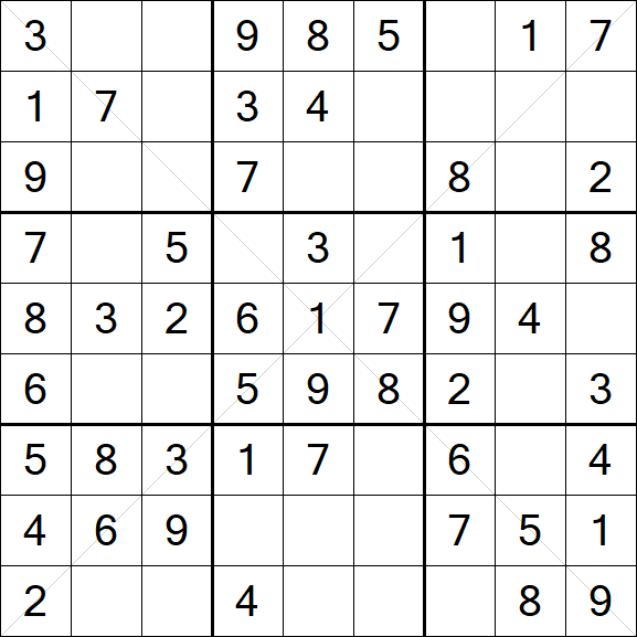 Sudoku X - Einfach