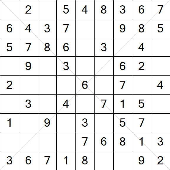 Sudoku X - Easy