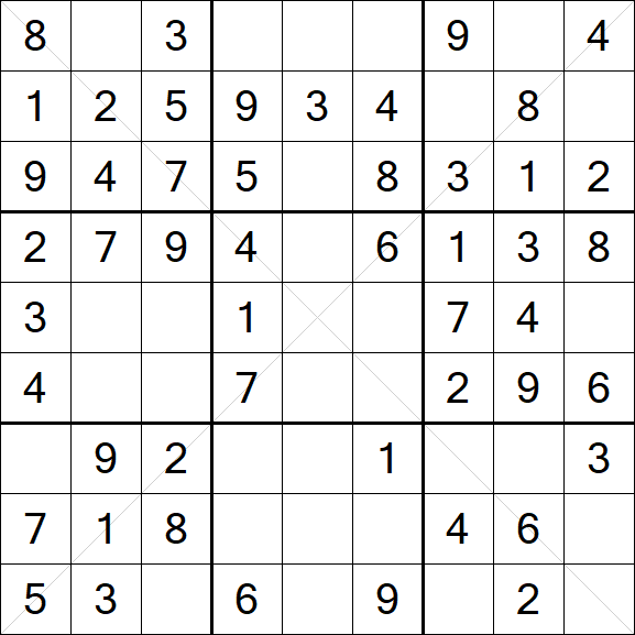 Sudoku X - Easy
