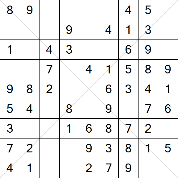 Sudoku X - Easy