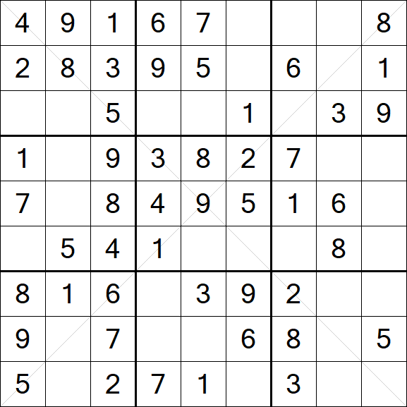 Sudoku X - Easy