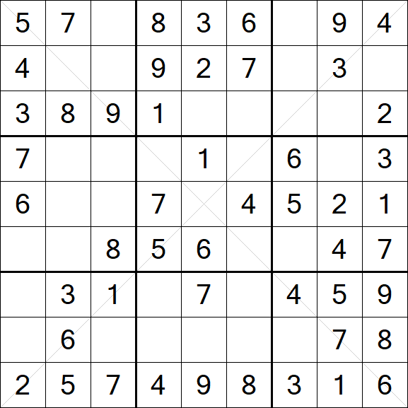 Sudoku X - Einfach