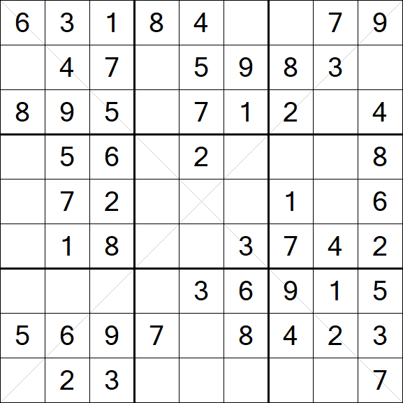Sudoku X - Einfach