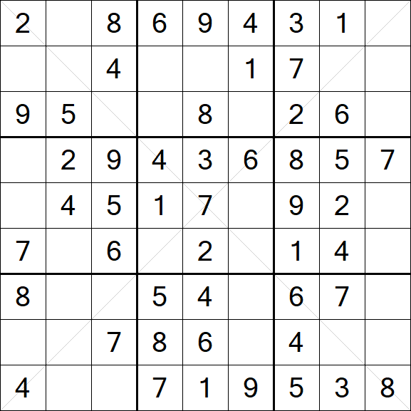 Sudoku X - Fácil