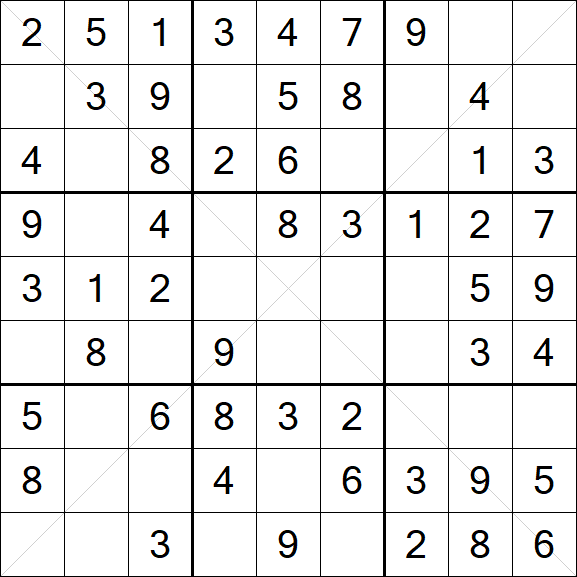 Sudoku X - Fácil