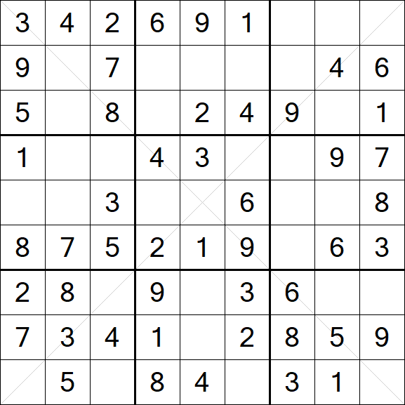 Sudoku X - Einfach