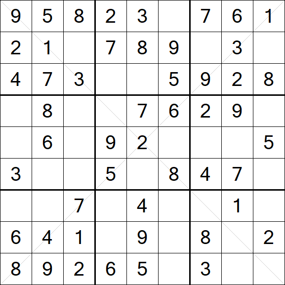 Sudoku X - Einfach