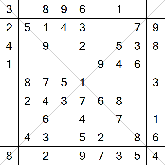 Sudoku X - Fácil
