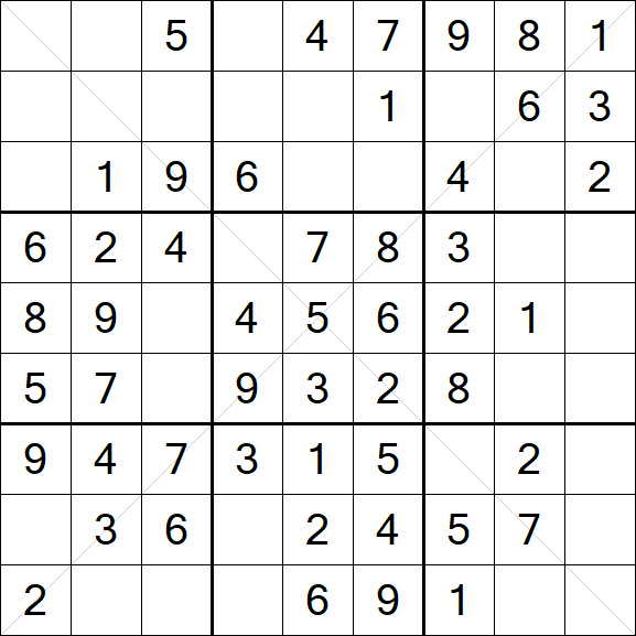 Sudoku X - Einfach