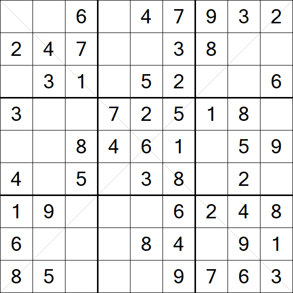 Sudoku X - Einfach