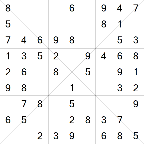 Sudoku X - Einfach