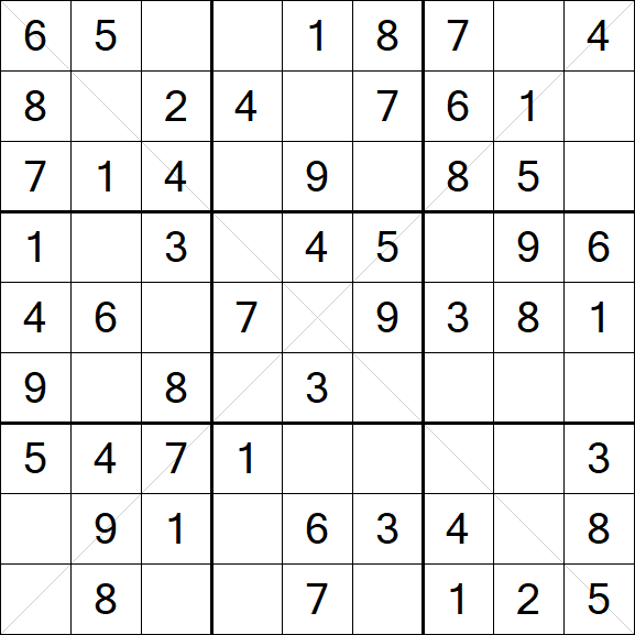 Sudoku X - Einfach