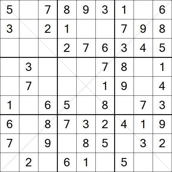 Sudoku X - Easy