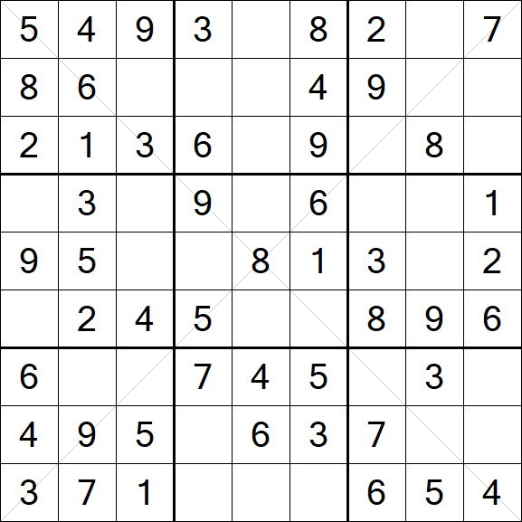 Sudoku X - Easy