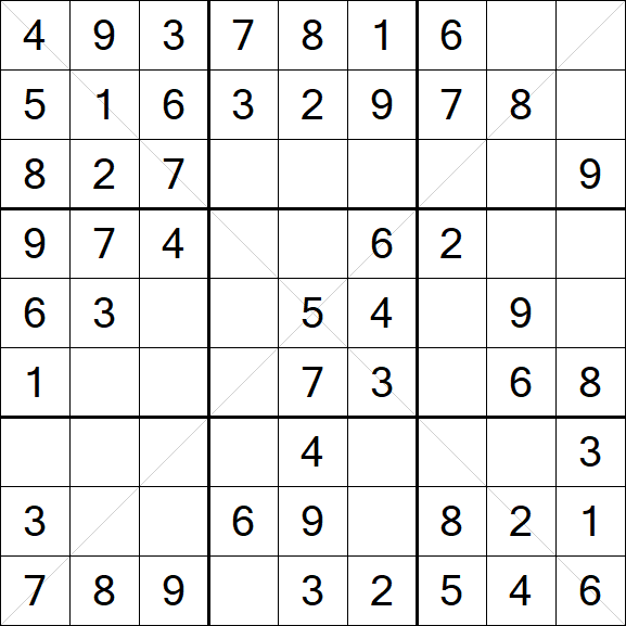 Sudoku X - Easy