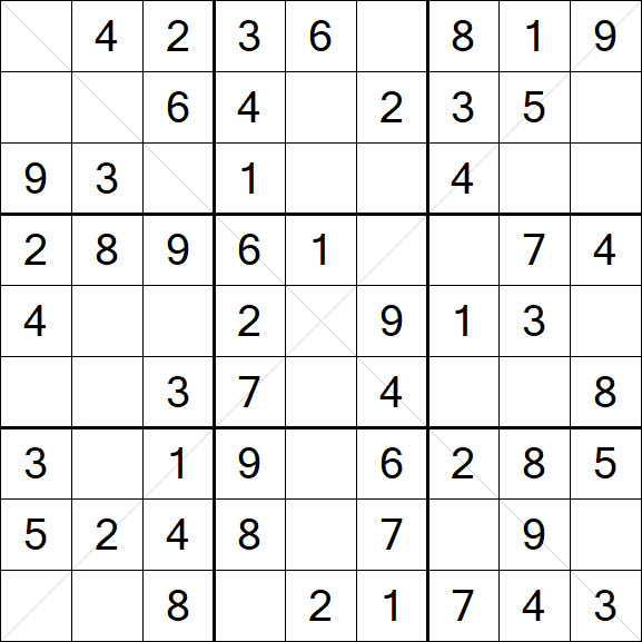 Sudoku X - Einfach