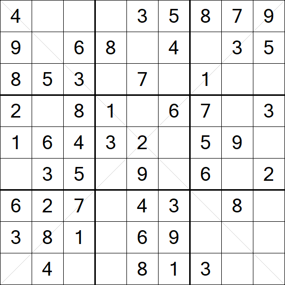 Sudoku X - Fácil