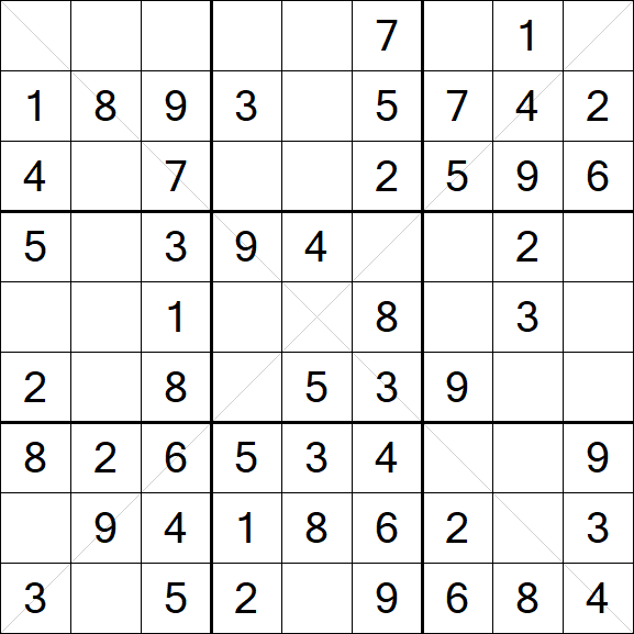 Sudoku X - Fácil