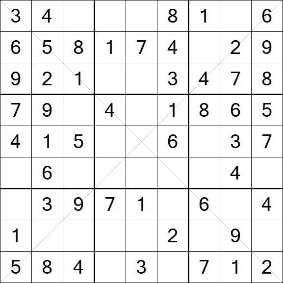Sudoku X - Easy