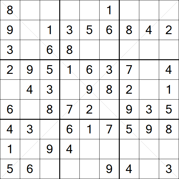 Sudoku X - Fácil