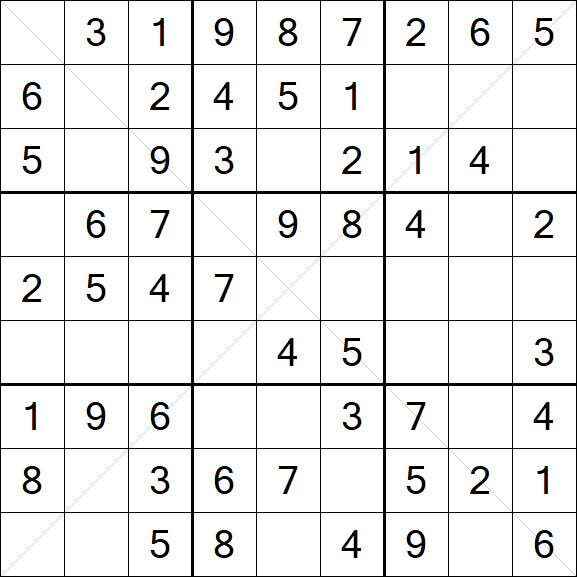Sudoku X - Fácil