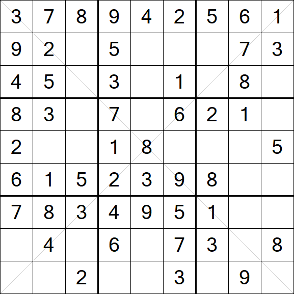 Sudoku X - Fácil