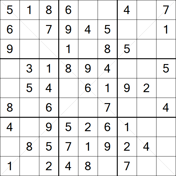 Sudoku X - Fácil