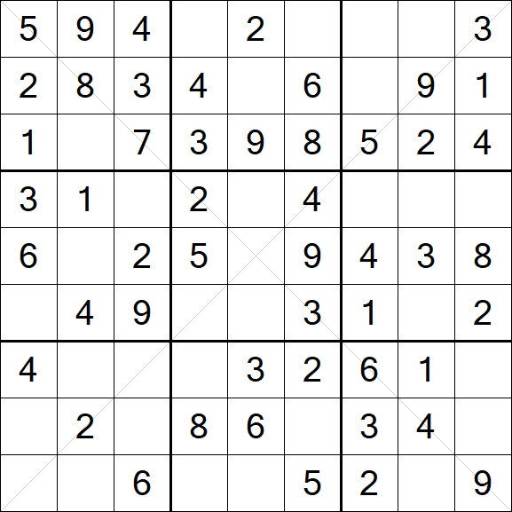 Sudoku X - Fácil