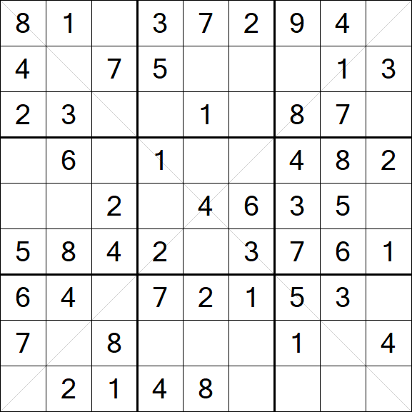 Sudoku X - Simple