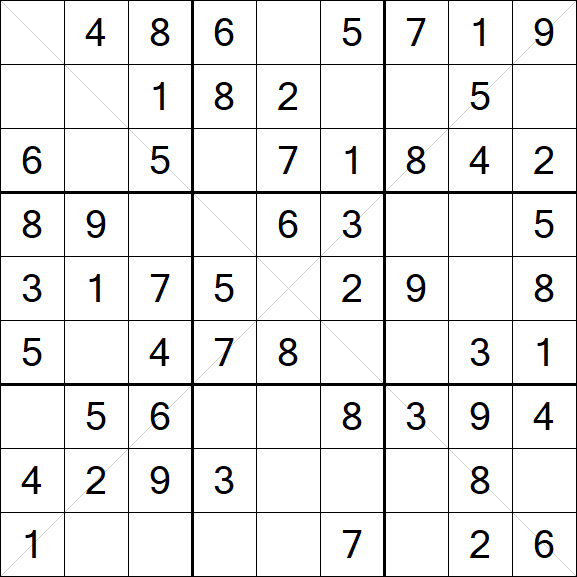 Sudoku X - Simple