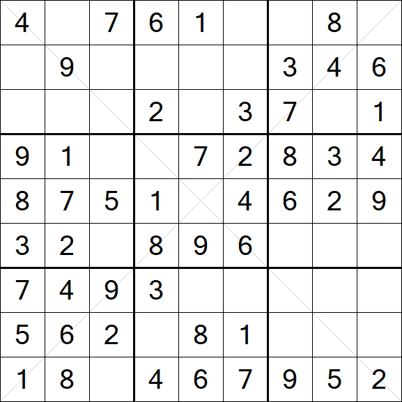 Sudoku X - Einfach
