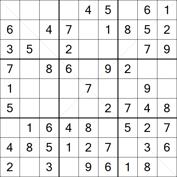 Sudoku X - Easy
