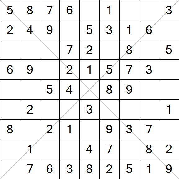 Sudoku X - Fácil