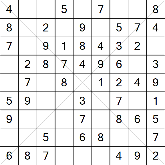 Sudoku X - Fácil