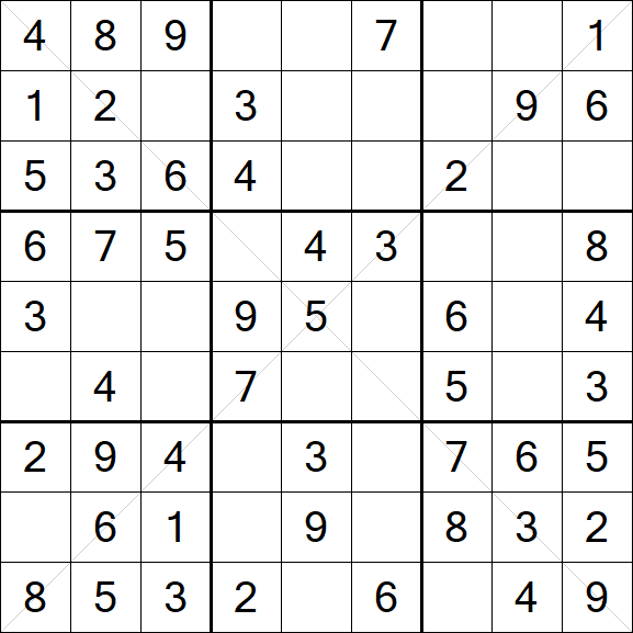 Sudoku X - Fácil