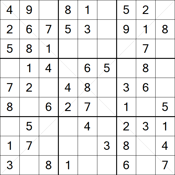 Sudoku X - Easy