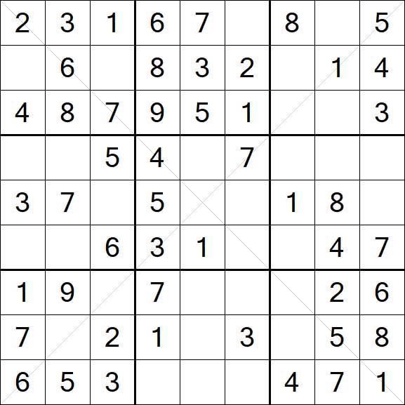 Sudoku X - Fácil