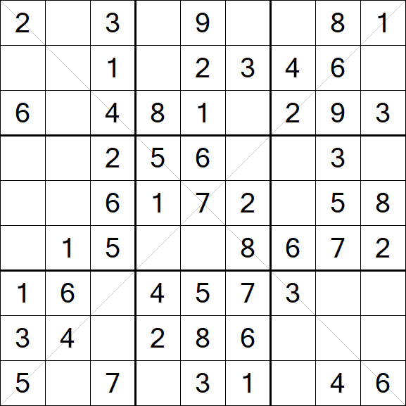 Sudoku X - Fácil
