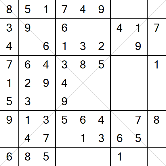 Sudoku X - Fácil