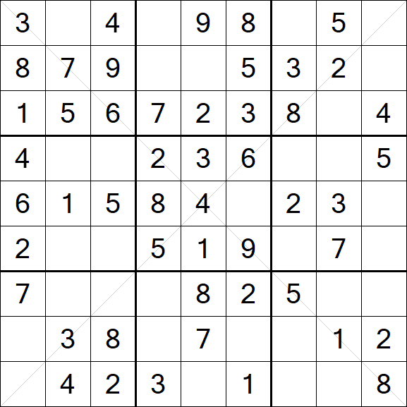 Sudoku X - Fácil