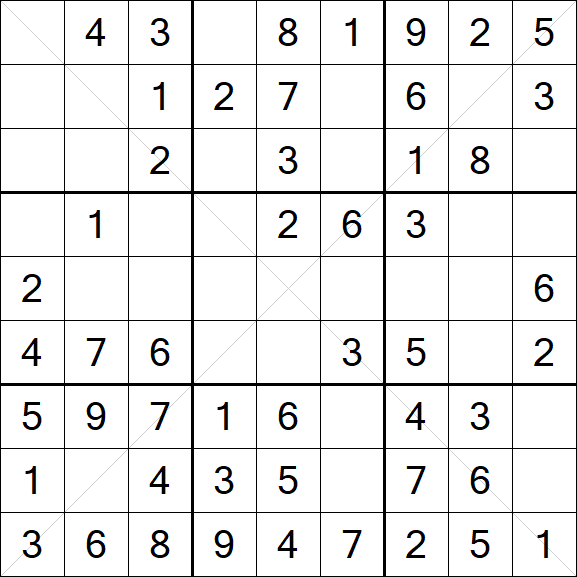 Sudoku X - Fácil