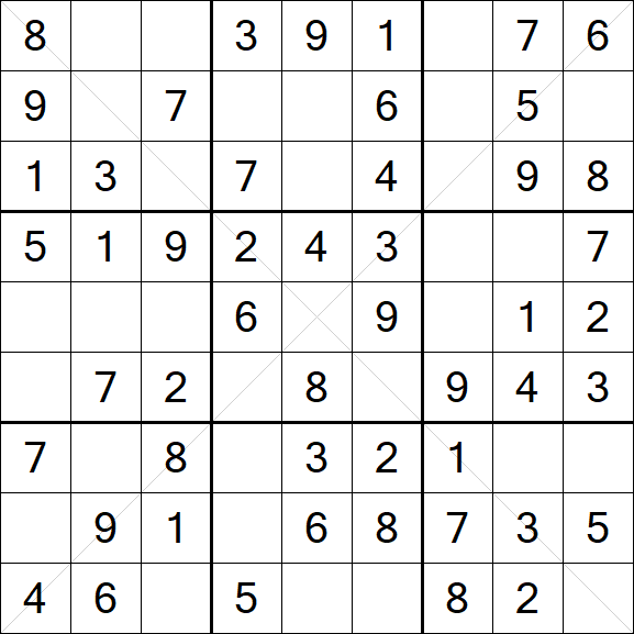 Sudoku X - Fácil
